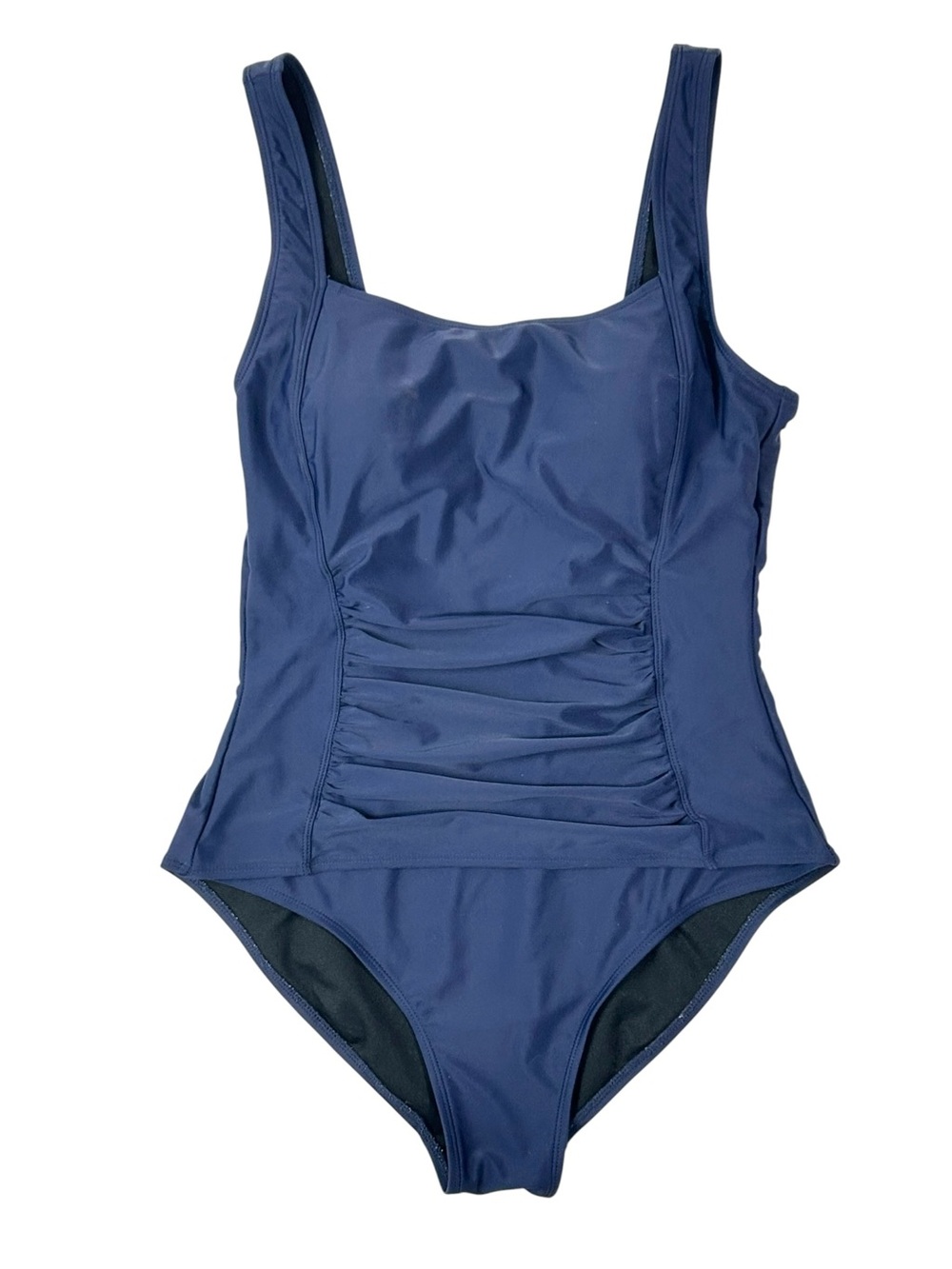 Firpearl Ruched Navy Blue One Piece Swimsuit Women's size 10